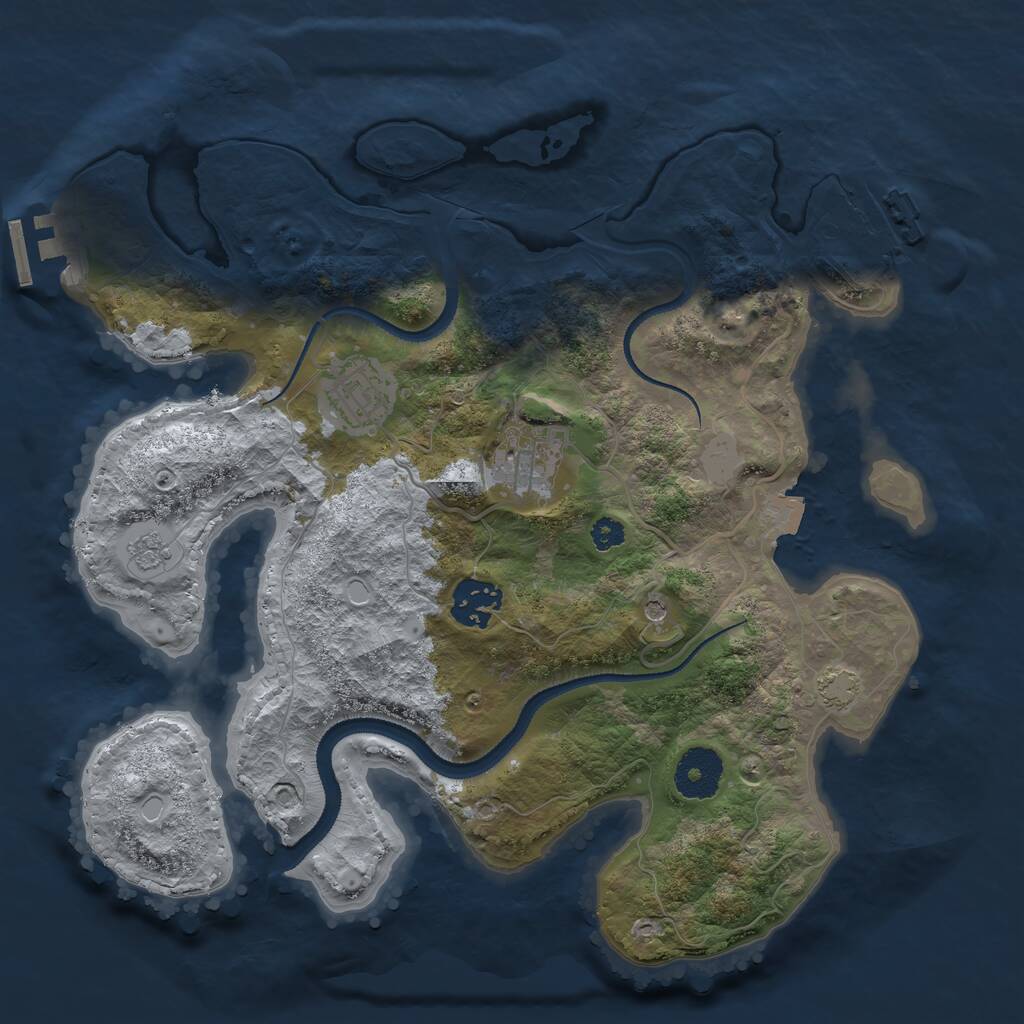 Rust Map: Procedural Map, Size: 3100, Seed: 504091015, 9 Monuments