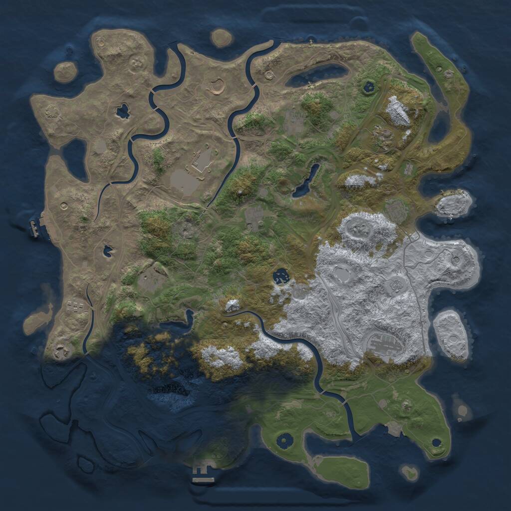 Rust Map: Procedural Map, Size: 4800, Seed: 107392109, 17 Monuments