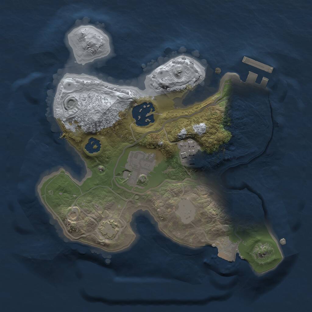 Rust Map: Procedural Map, Size: 2000, Seed: 1074640713, 6 Monuments