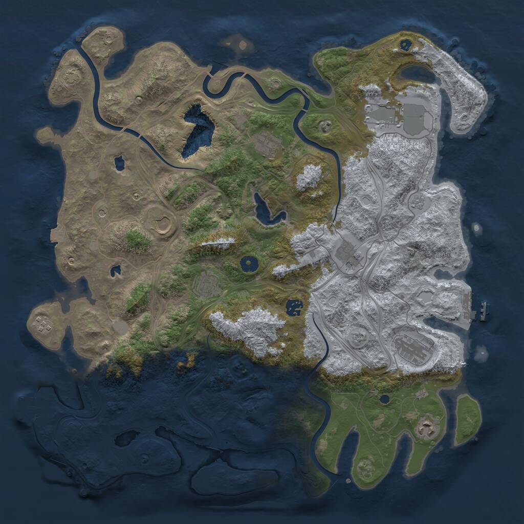 Rust Map: Procedural Map, Size: 4500, Seed: 579930069, 15 Monuments