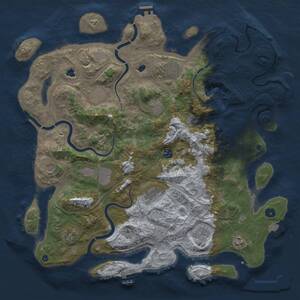 Thumbnail Rust Map: Procedural Map, Size: 4500, Seed: 2055466084, 17 Monuments