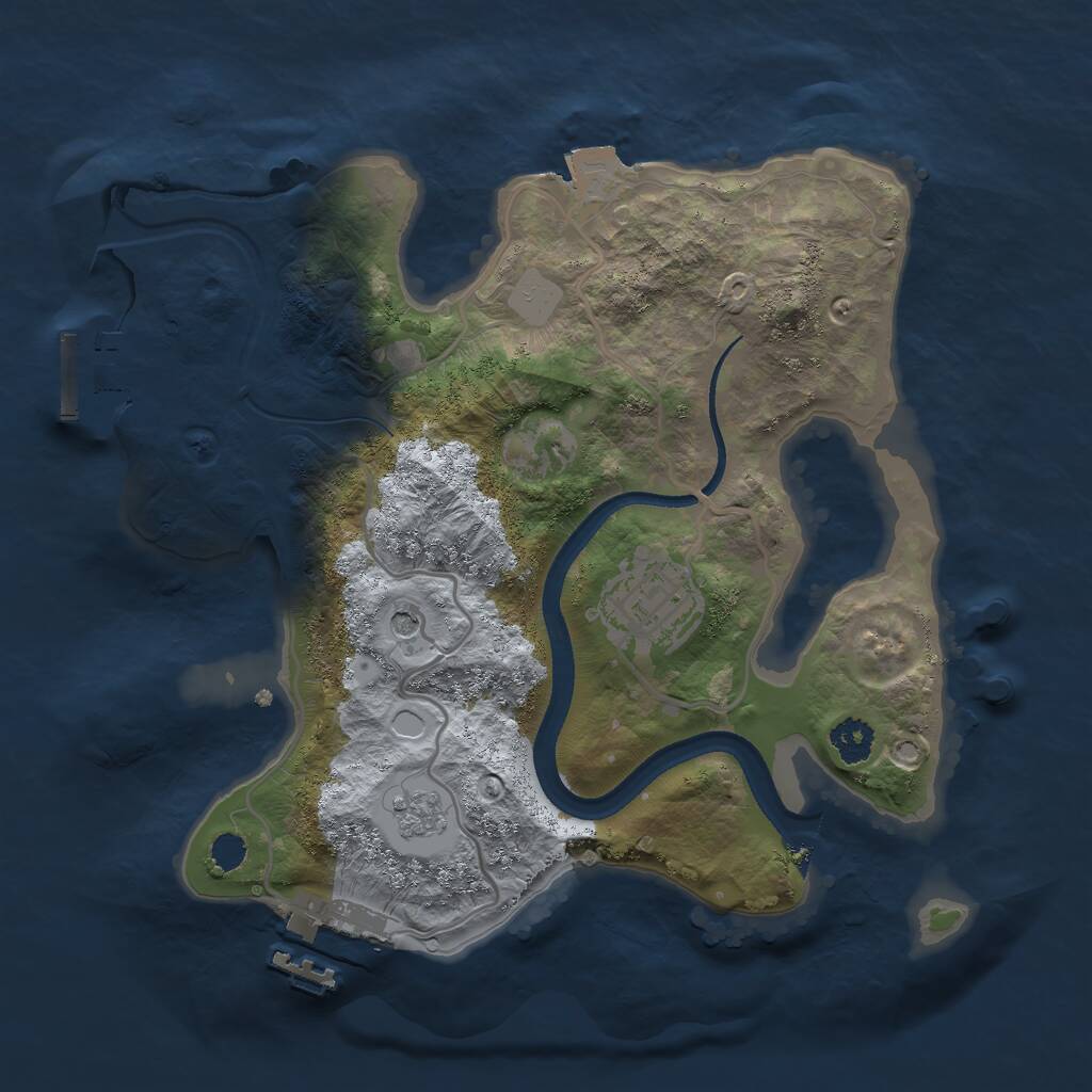 Rust Map: Procedural Map, Size: 2500, Seed: 2017598131, 6 Monuments