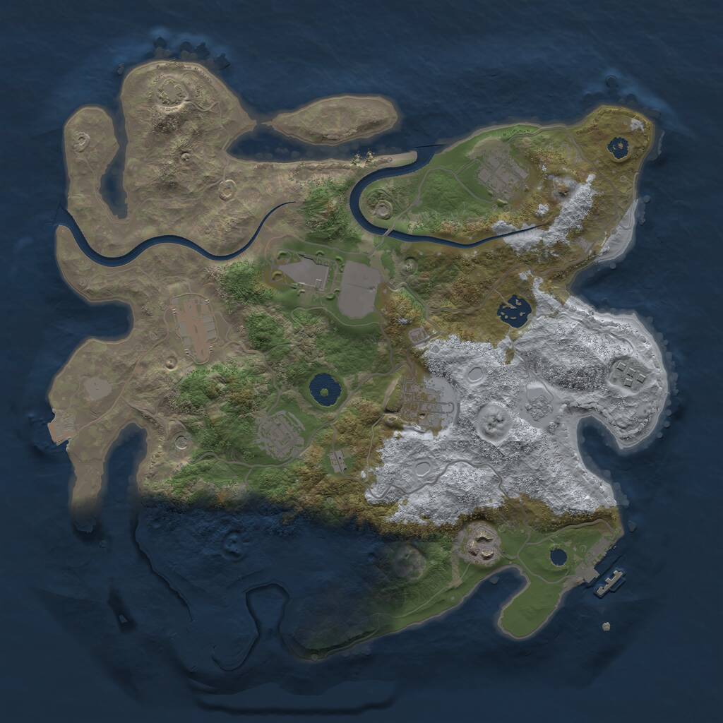 Rust Map: Procedural Map, Size: 3500, Seed: 1176560017, 14 Monuments