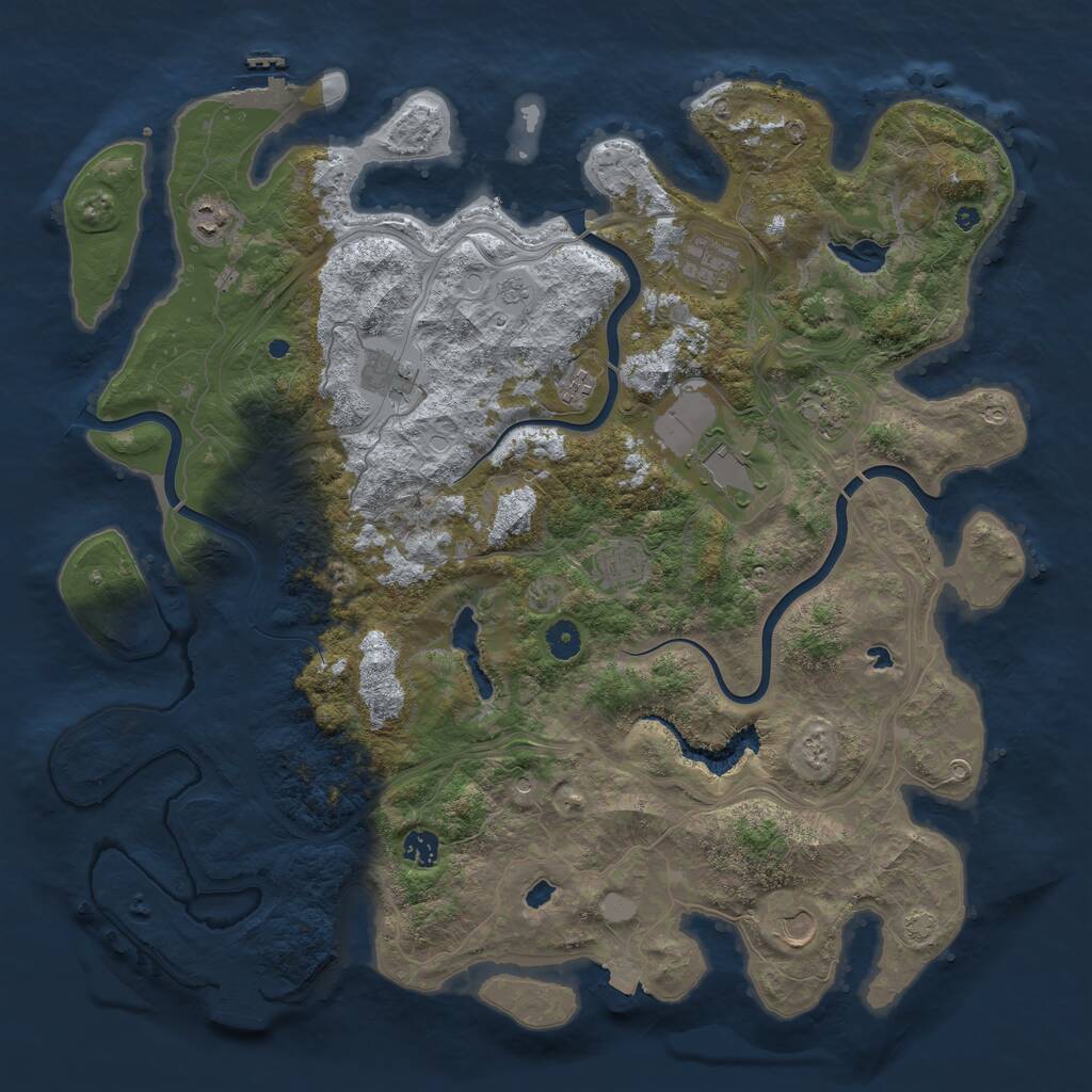 Rust Map: Procedural Map, Size: 4500, Seed: 1272615769, 15 Monuments