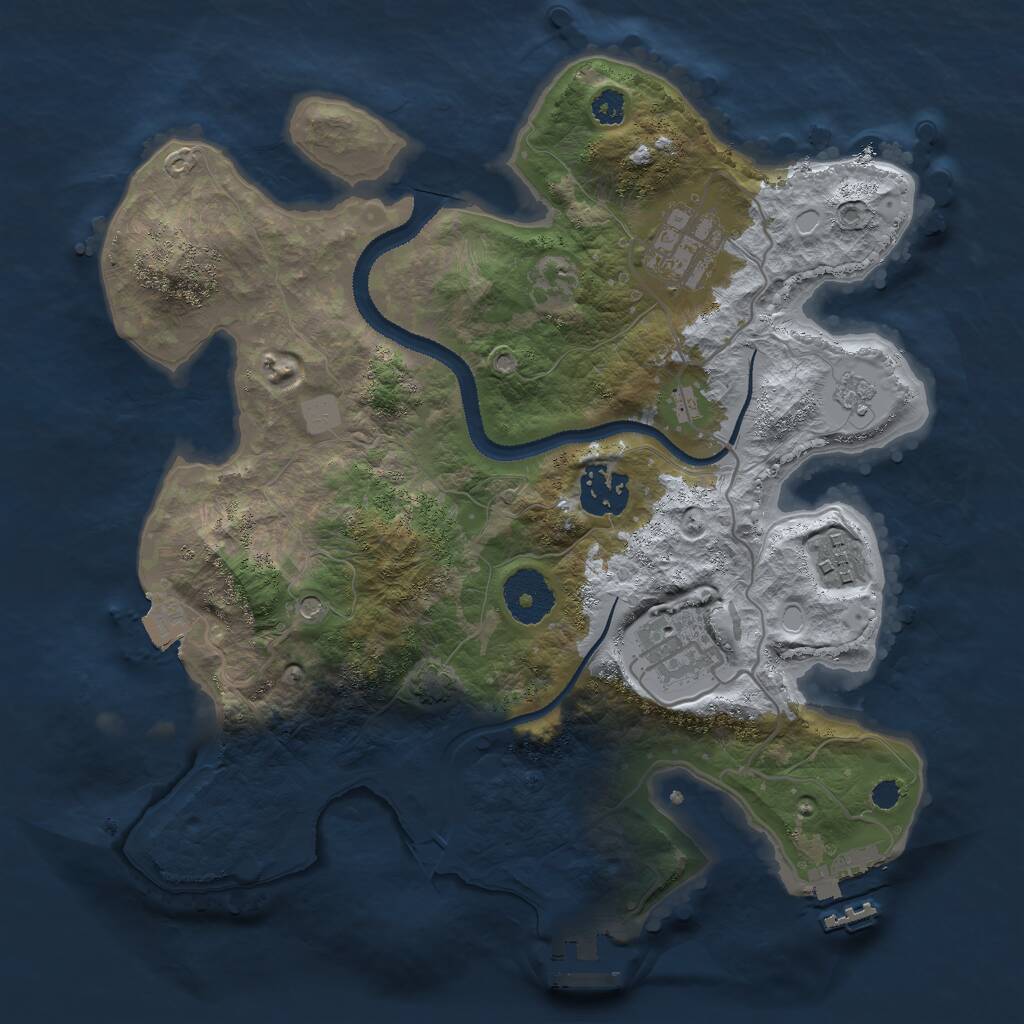 Rust Map: Procedural Map, Size: 3000, Seed: 1603296422, 10 Monuments