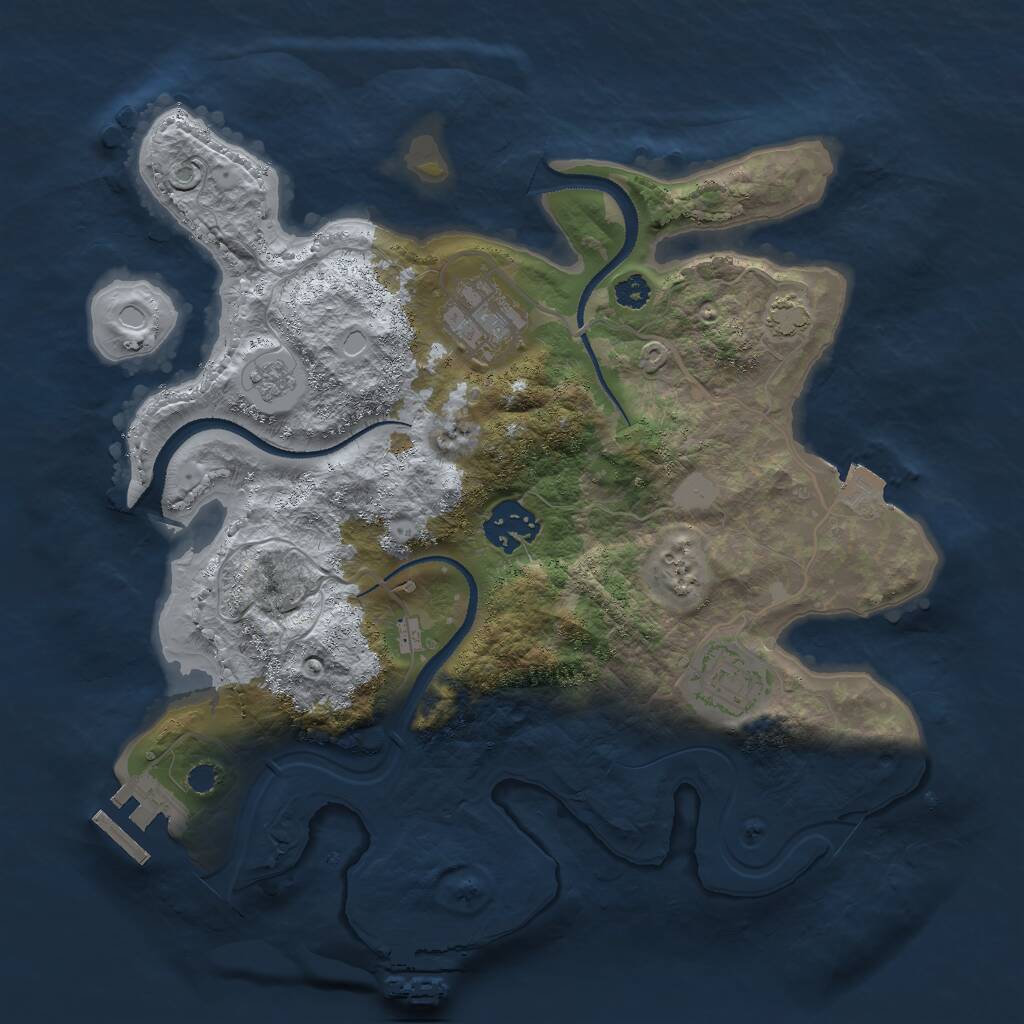 Rust Map: Procedural Map, Size: 3000, Seed: 9971, 8 Monuments