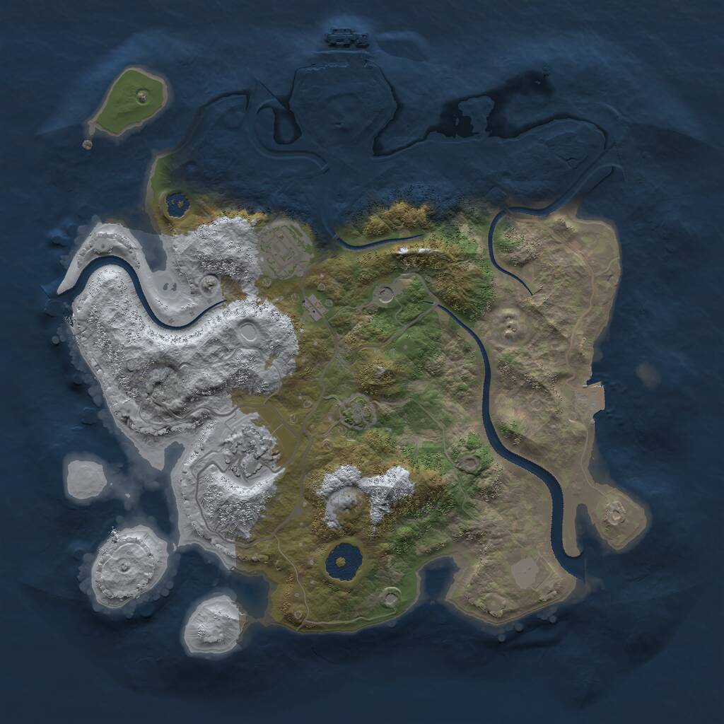 Rust Map: Procedural Map, Size: 3000, Seed: 2474939, 6 Monuments