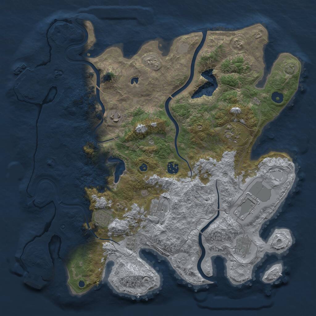 Rust Map: Procedural Map, Size: 4000, Seed: 1907226631, 14 Monuments