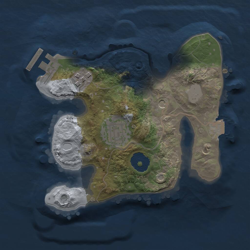 Rust Map: Procedural Map, Size: 2000, Seed: 41795195, 5 Monuments