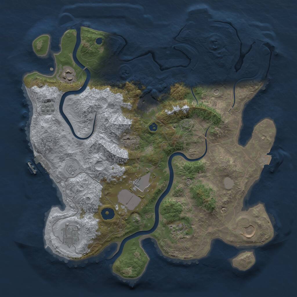Rust Map: Procedural Map, Size: 3500, Seed: 163793069, 13 Monuments