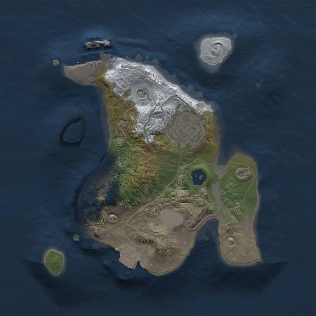 Rust Map: Procedural Map, Size: 2000, Seed: 2085258436, 4 Monuments