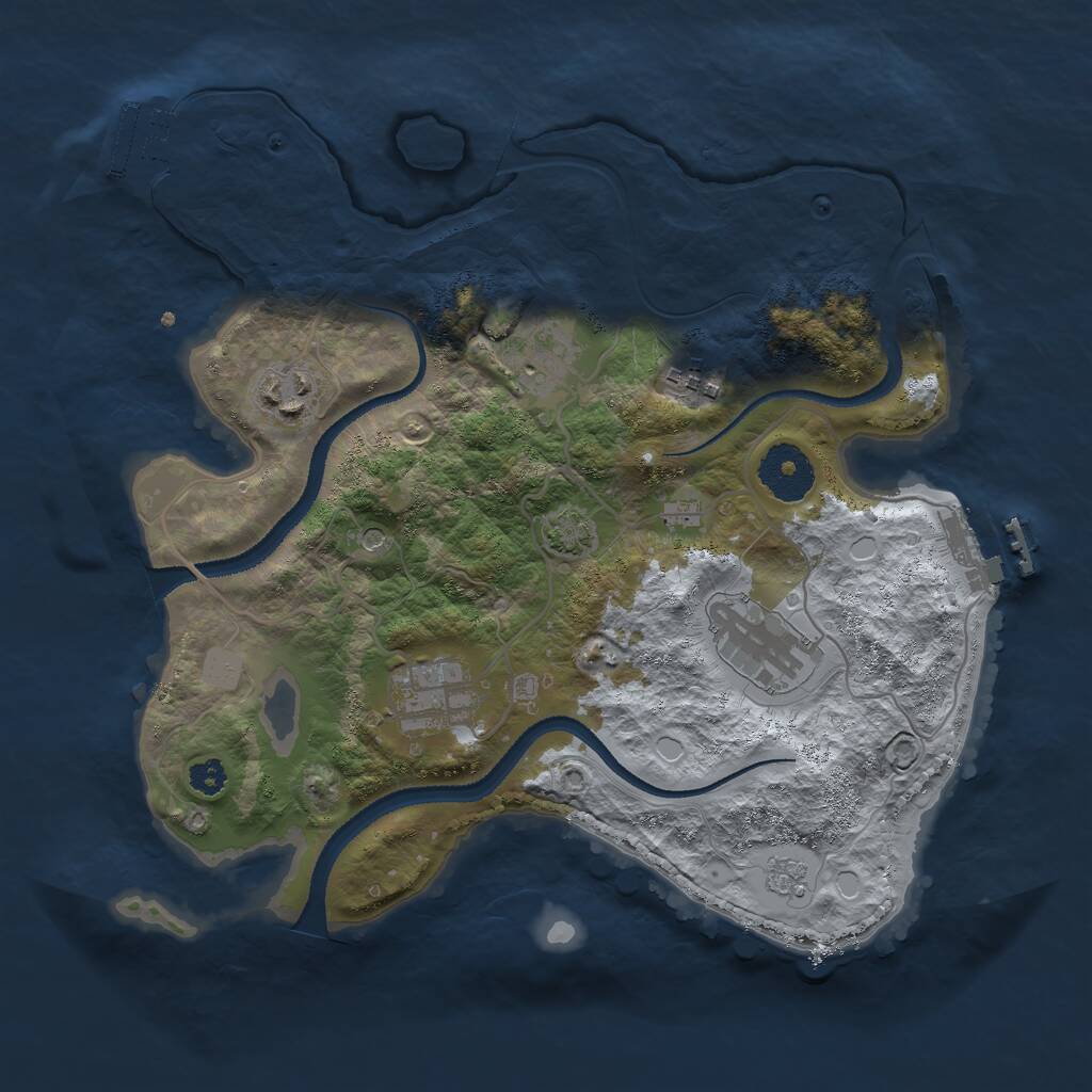 Rust Map: Procedural Map, Size: 3000, Seed: 1840787552, 11 Monuments
