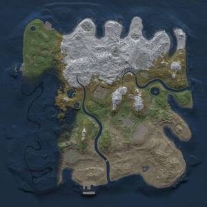 Thumbnail Rust Map: Procedural Map, Size: 3500, Seed: 529577089, 11 Monuments