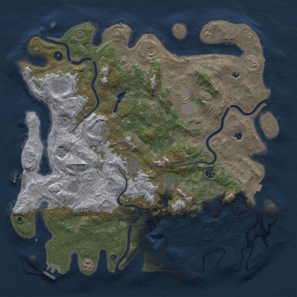 Rust Map: Procedural Map, Size: 4750, Seed: 1339676590, 17 Monuments