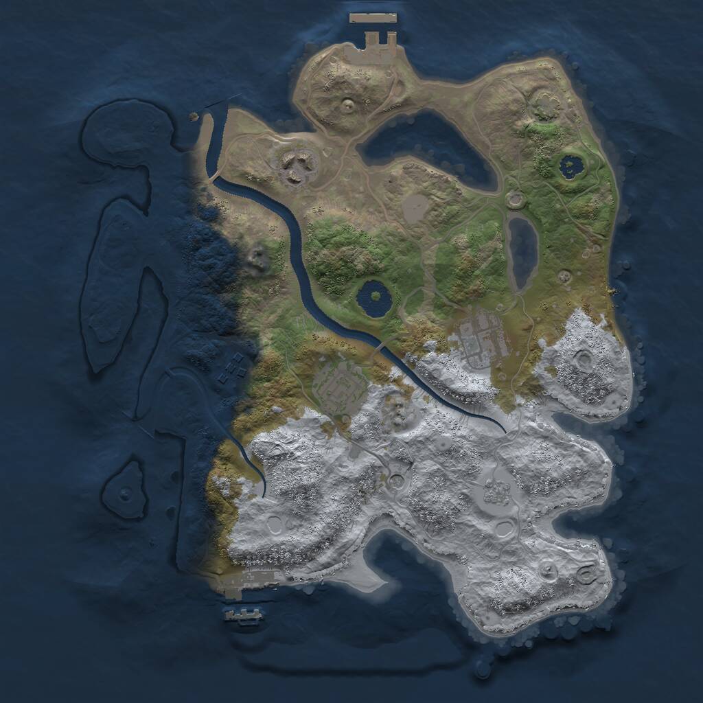 Rust Map: Procedural Map, Size: 3000, Seed: 990461182, 10 Monuments
