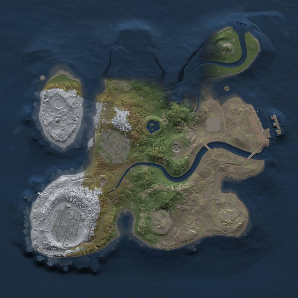 Rust Map: Procedural Map, Size: 2250, Seed: 986767332, 7 Monuments