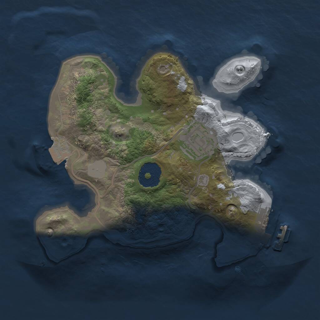 Rust Map: Procedural Map, Size: 2000, Seed: 1658793287, 3 Monuments