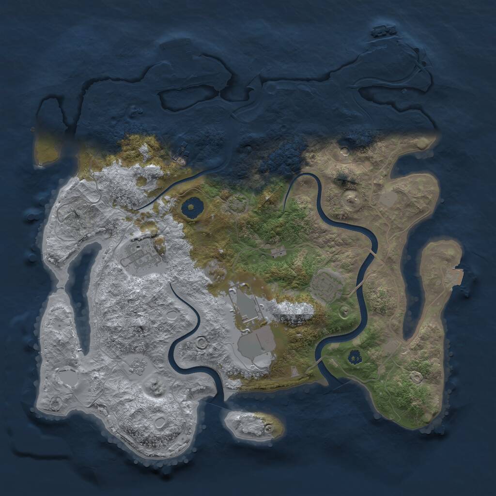 Rust Map: Procedural Map, Size: 3500, Seed: 890385031, 10 Monuments