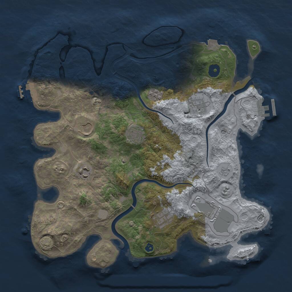 Rust Map: Procedural Map, Size: 3500, Seed: 474531048, 13 Monuments