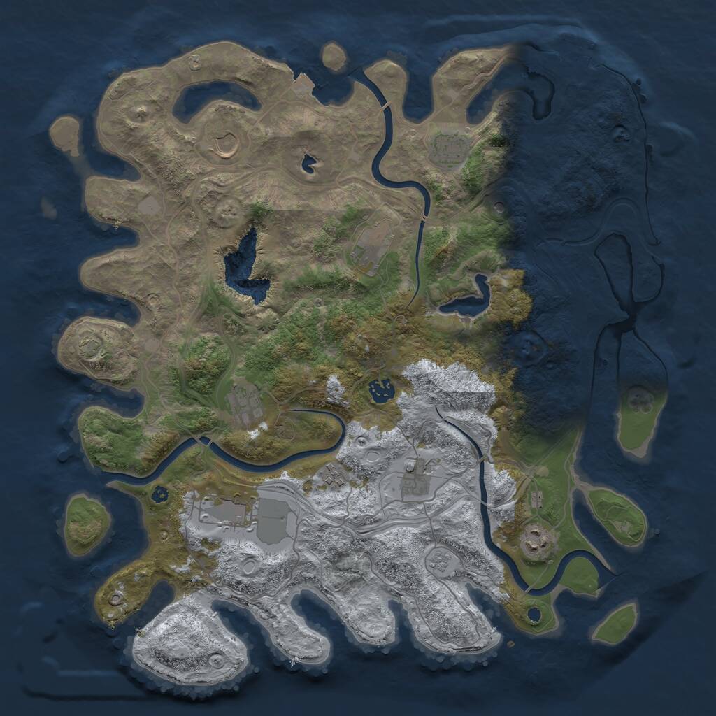 Rust Map: Procedural Map, Size: 4250, Seed: 1126080827, 14 Monuments
