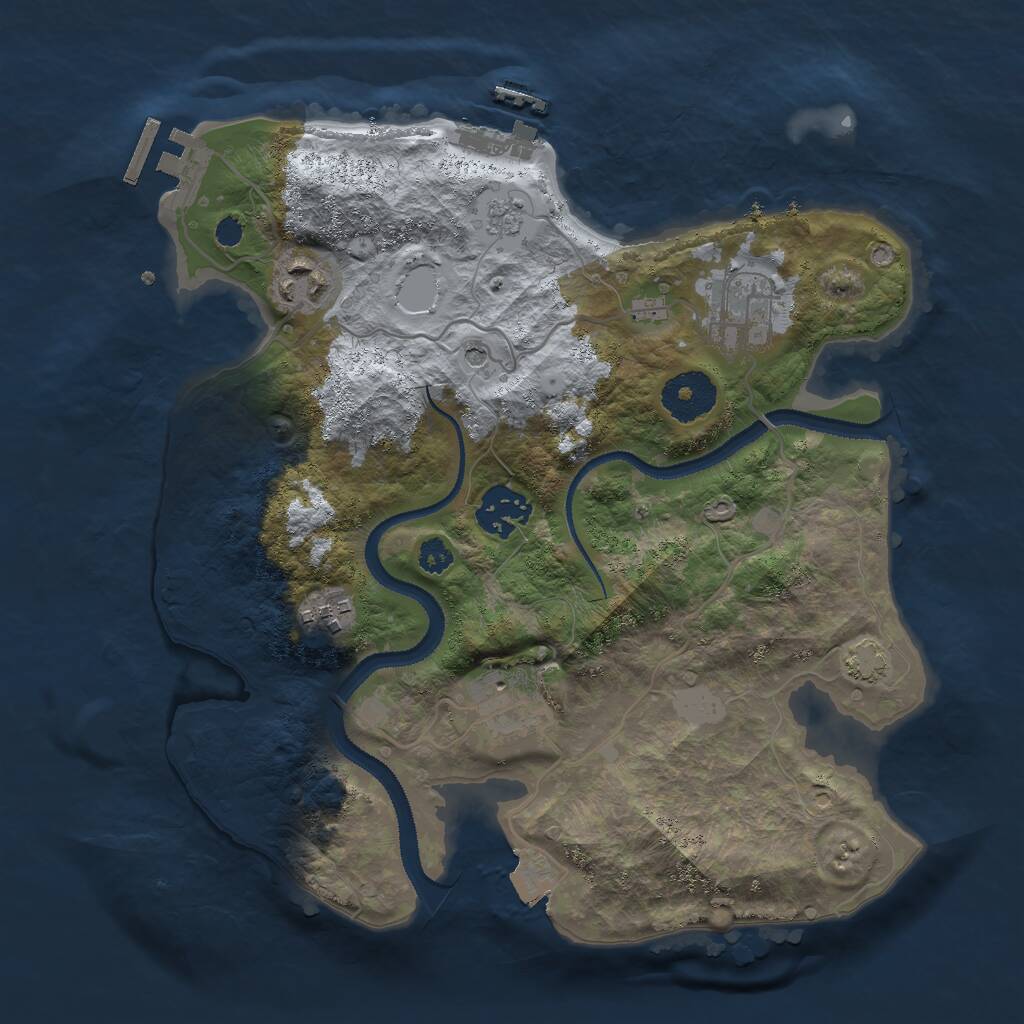 Rust Map: Procedural Map, Size: 3000, Seed: 46198, 11 Monuments