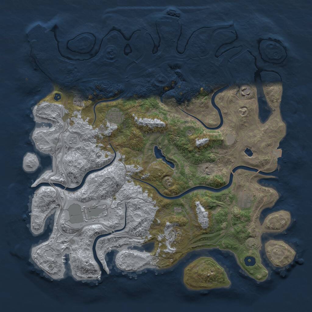 Rust Map: Procedural Map, Size: 4250, Seed: 605167292, 12 Monuments