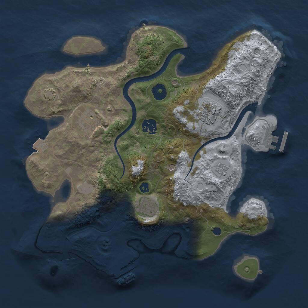 Rust Map: Procedural Map, Size: 3000, Seed: 1941597682, 10 Monuments