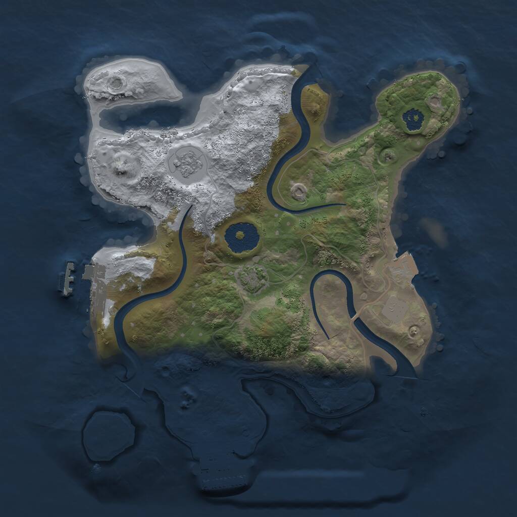 Rust Map: Procedural Map, Size: 2422, Seed: 99413280, 5 Monuments