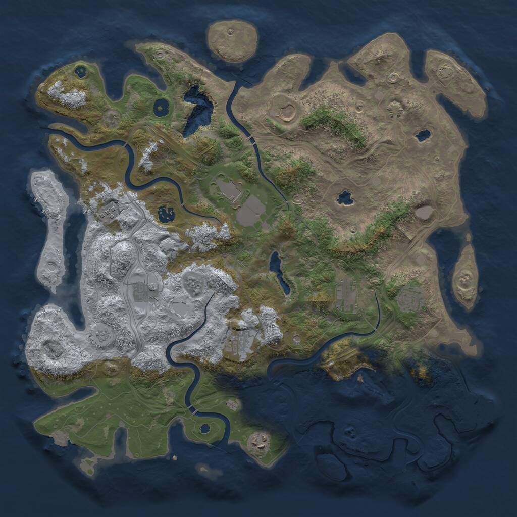 Rust Map: Procedural Map, Size: 4500, Seed: 6335, 14 Monuments