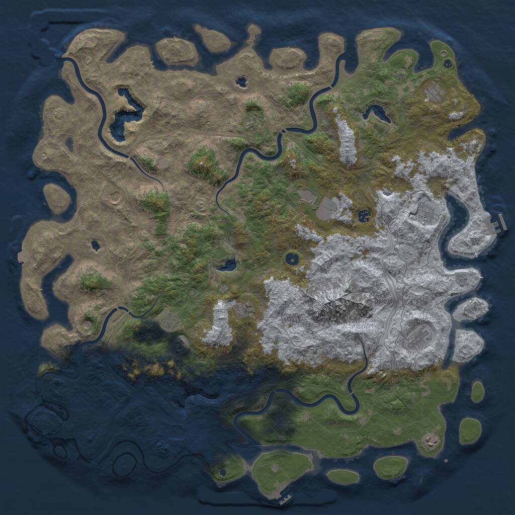 Rust Map: Procedural Map, Size: 6000, Seed: 3213213, 17 Monuments