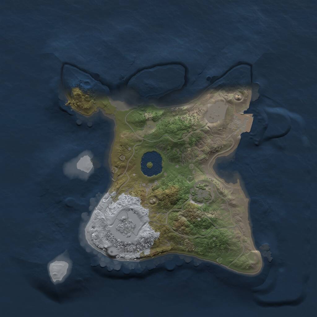 Rust Map: Procedural Map, Size: 2000, Seed: 1340967718, 3 Monuments