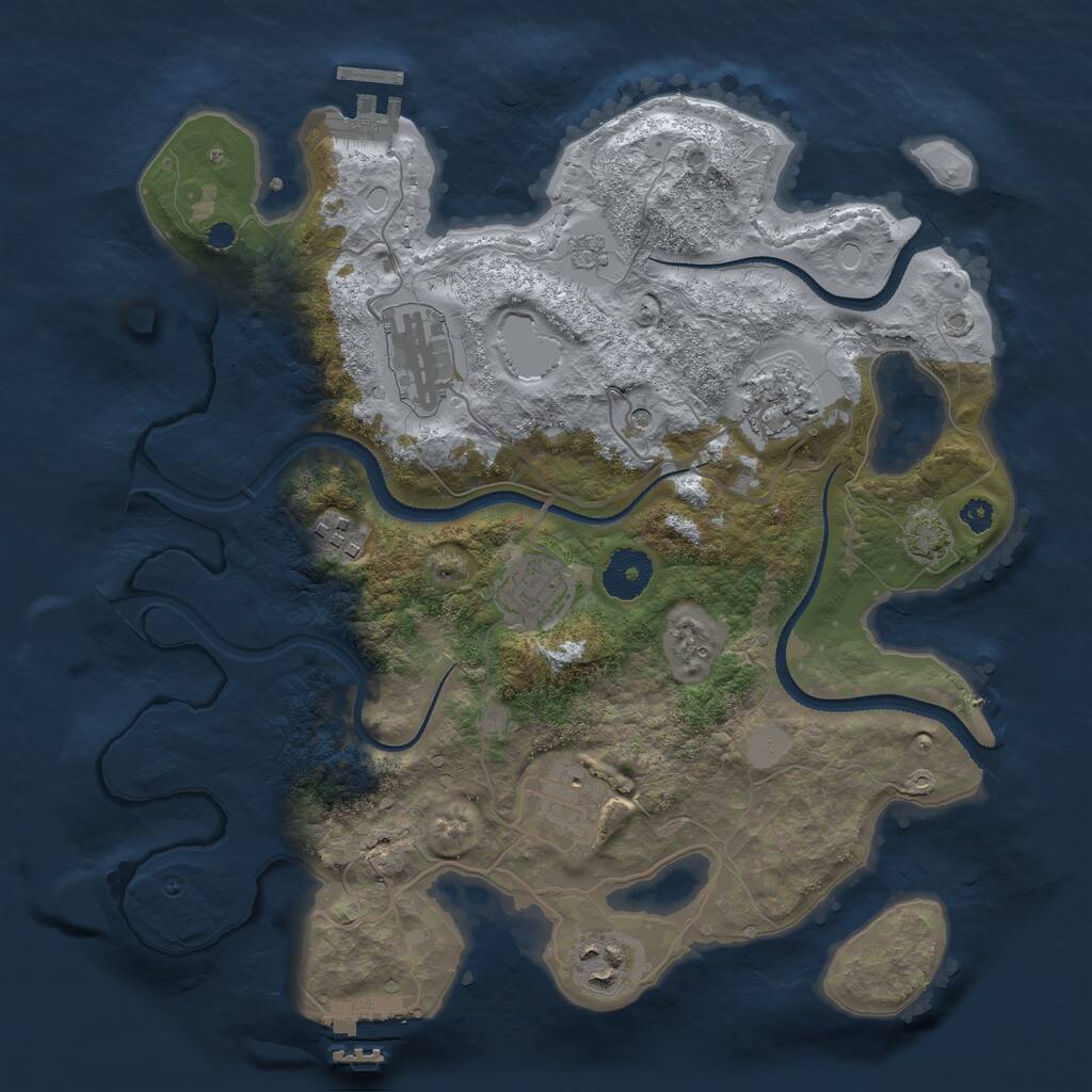 Rust Map: Procedural Map, Size: 3300, Seed: 341414066, 12 Monuments