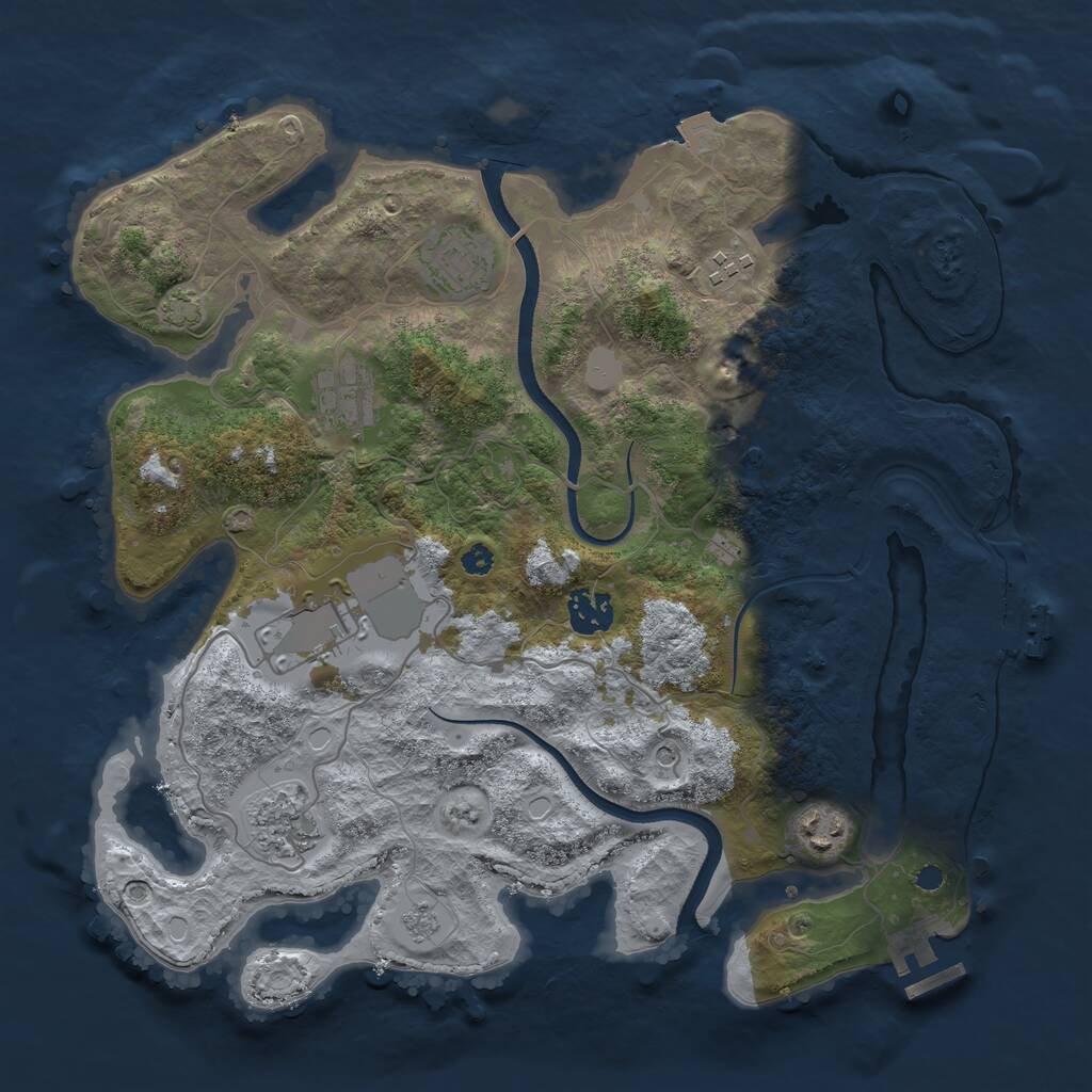 Rust Map: Procedural Map, Size: 3500, Seed: 867349181, 14 Monuments