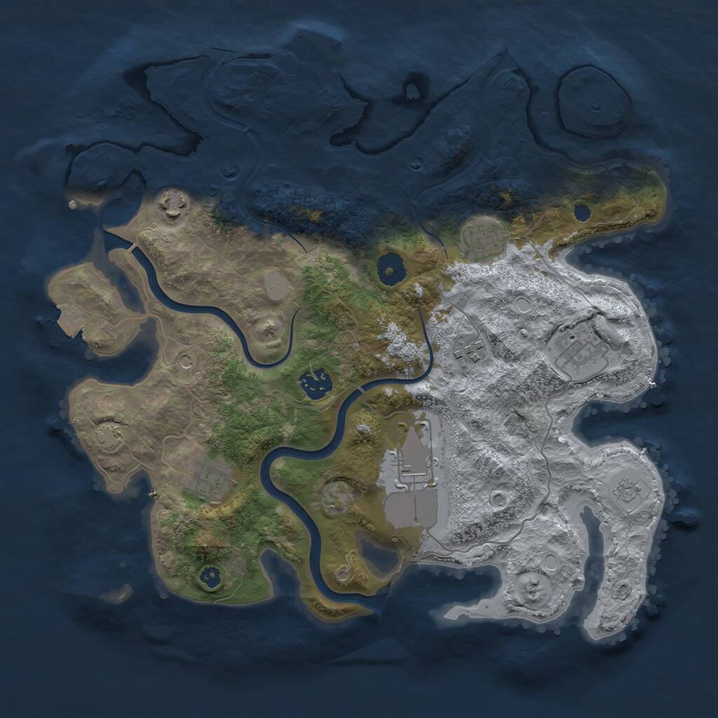 Rust Map: Procedural Map, Size: 3500, Seed: 888905080, 12 Monuments
