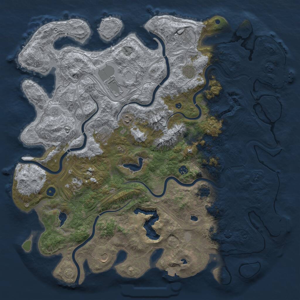 Rust Map: Procedural Map, Size: 5000, Seed: 4777, 15 Monuments