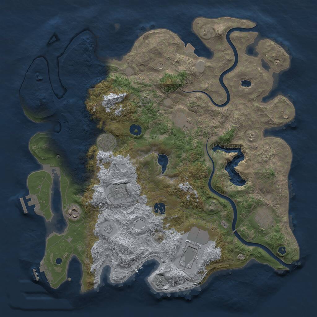Rust Map: Procedural Map, Size: 4000, Seed: 1495096391, 14 Monuments