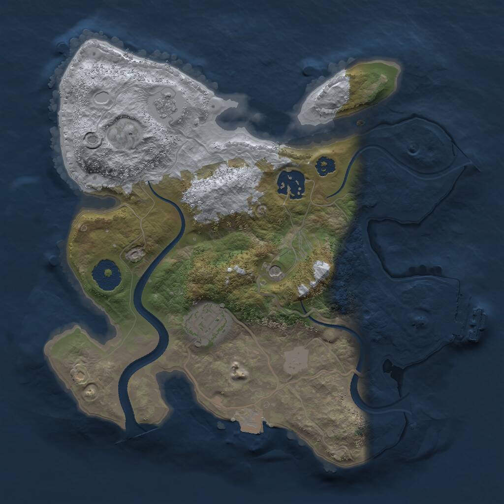 Rust Map: Procedural Map, Size: 2600, Seed: 1074640713, 6 Monuments