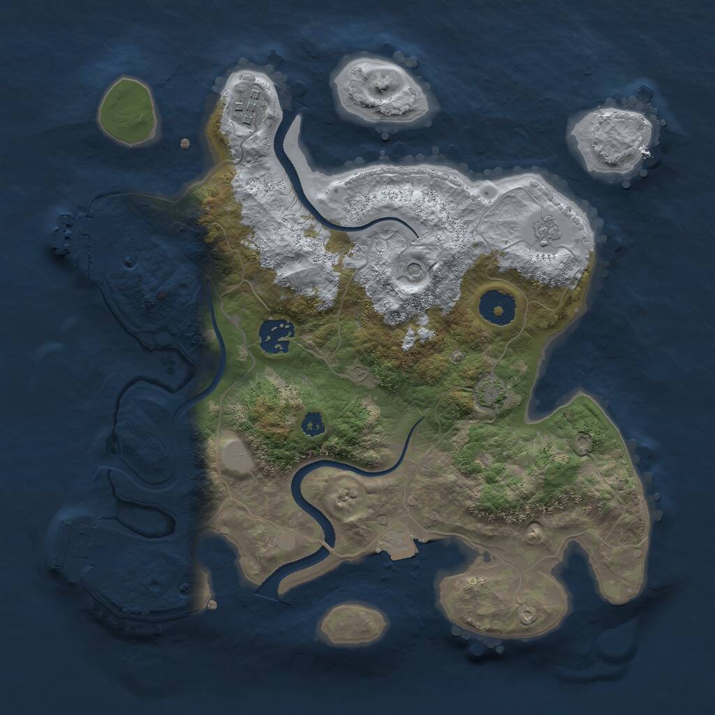 Rust Map: Procedural Map, Size: 3000, Seed: 165350, 8 Monuments