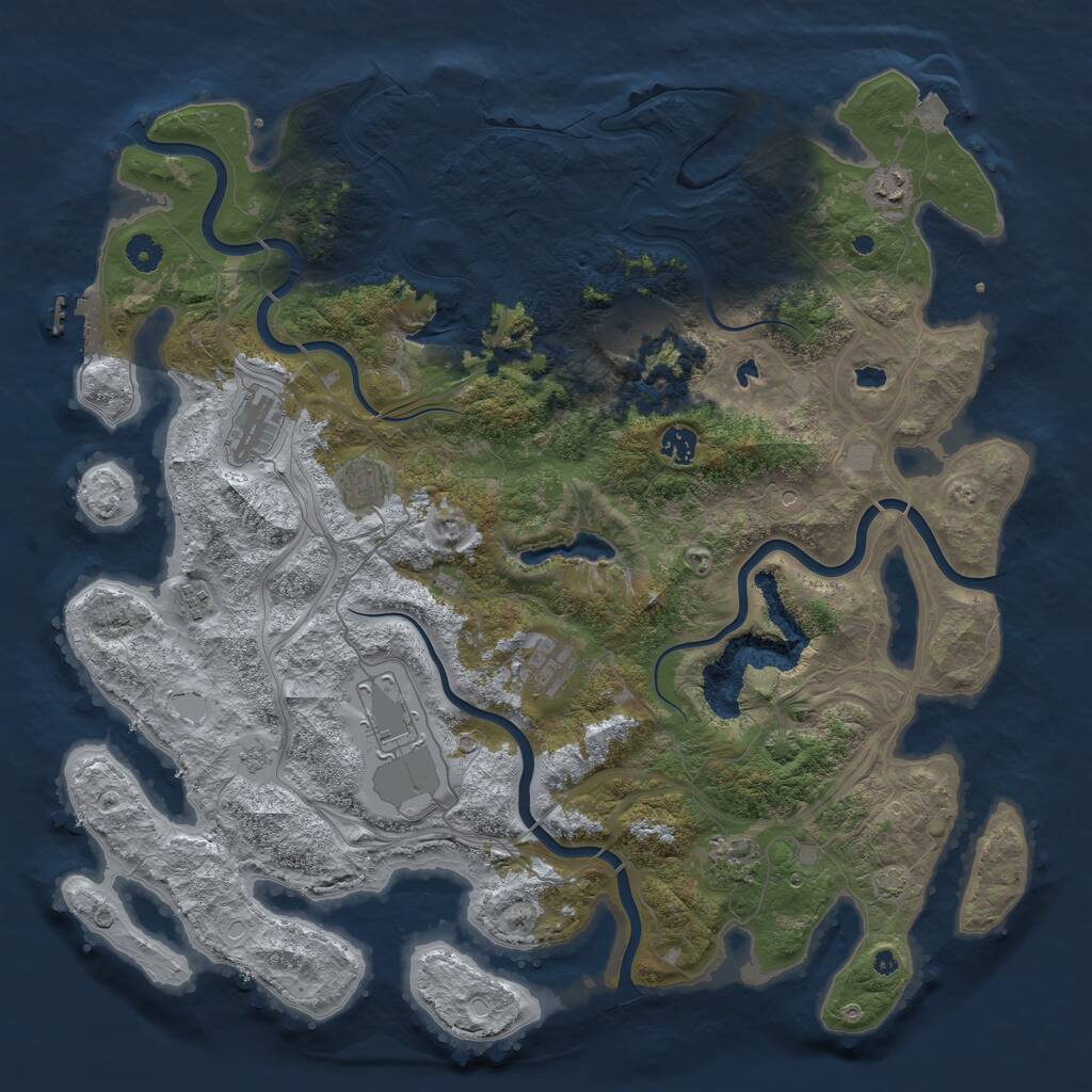 Rust Map: Procedural Map, Size: 4500, Seed: 377493152, 15 Monuments
