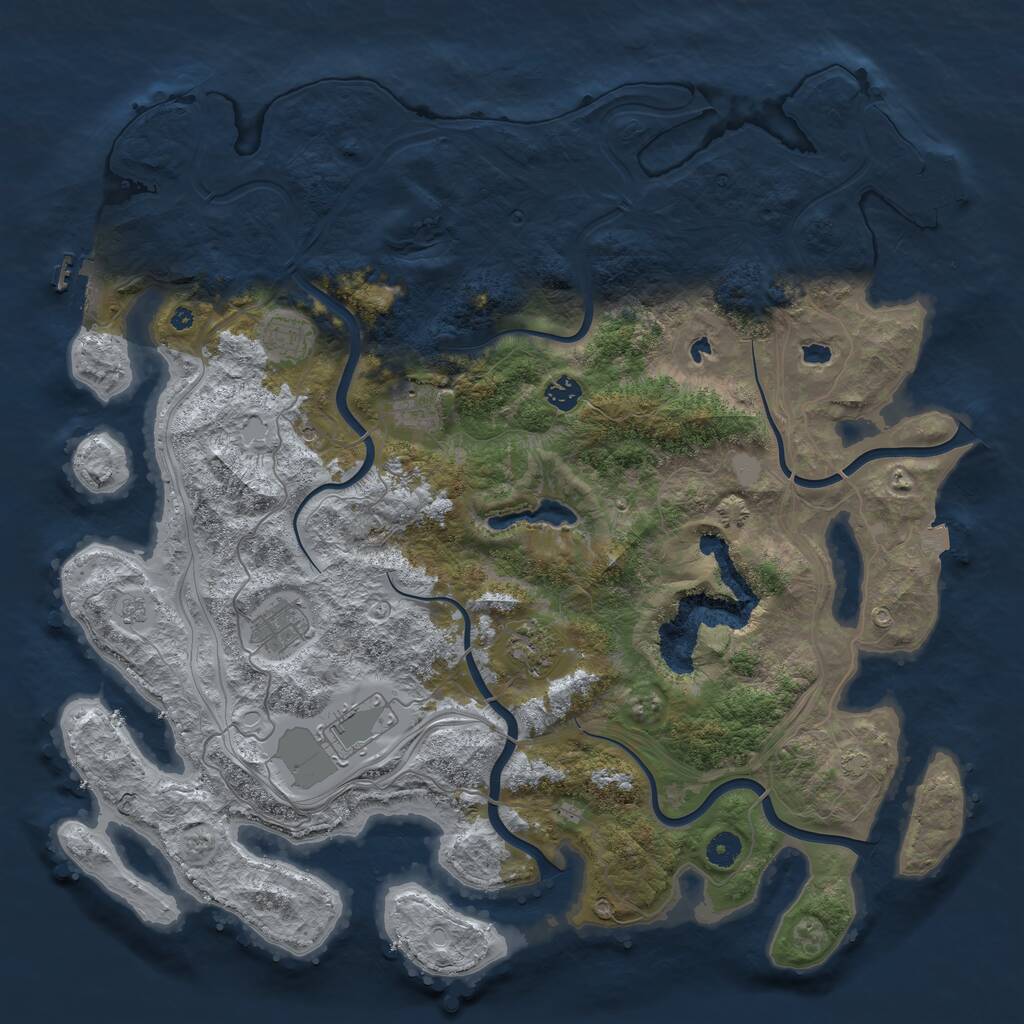 Rust Map: Procedural Map, Size: 4500, Seed: 377493152, 12 Monuments