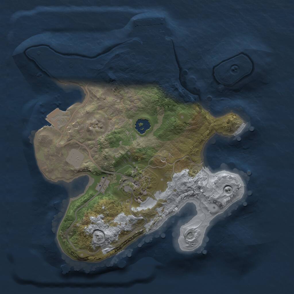 Rust Map: Procedural Map, Size: 2000, Seed: 1229810956, 3 Monuments