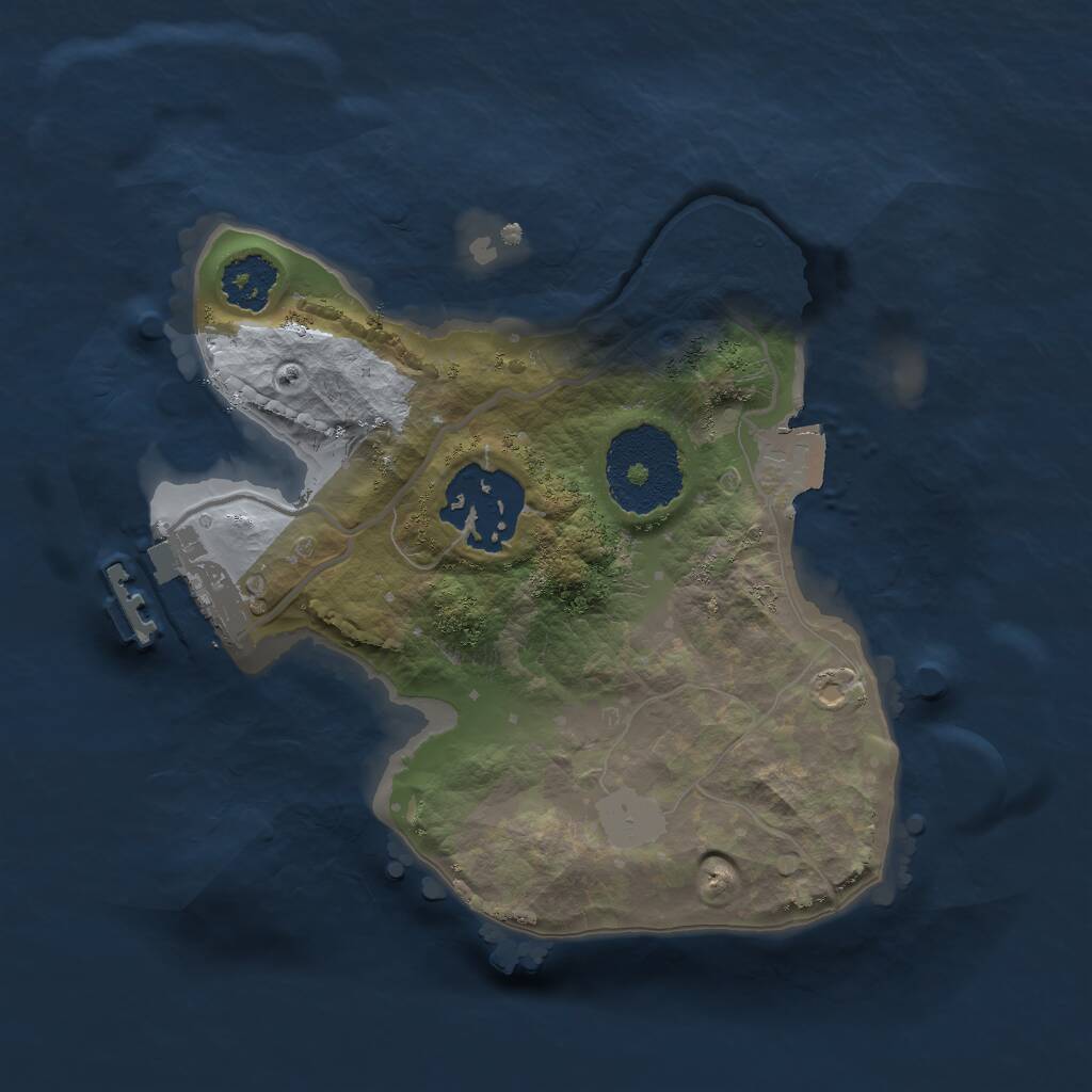 Rust Map: Procedural Map, Size: 2000, Seed: 1075665467, 3 Monuments