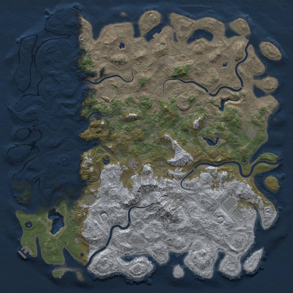 Rust Map: Procedural Map, Size: 6000, Seed: 2001159255, 17 Monuments