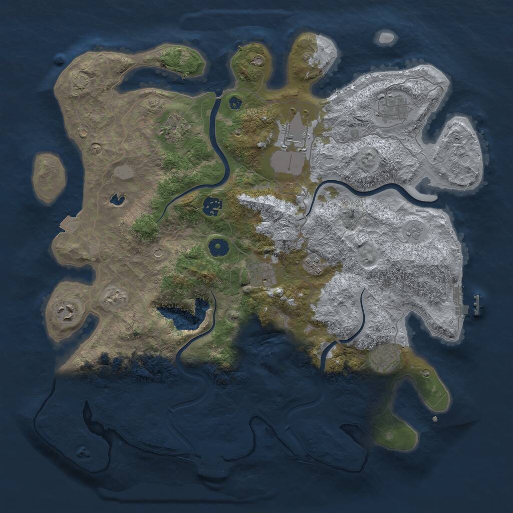 Rust Map: Procedural Map, Size: 4000, Seed: 1385029800, 14 Monuments