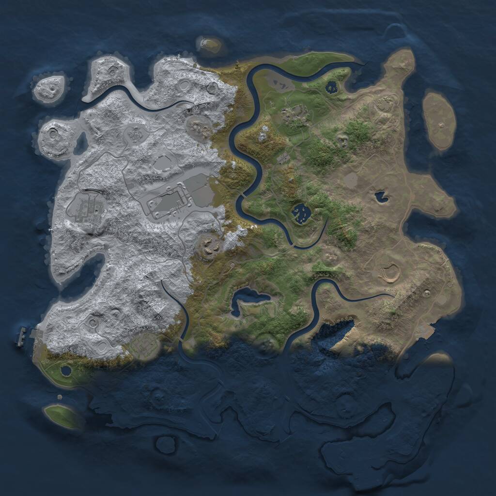 Rust Map: Procedural Map, Size: 4000, Seed: 1608653110, 13 Monuments