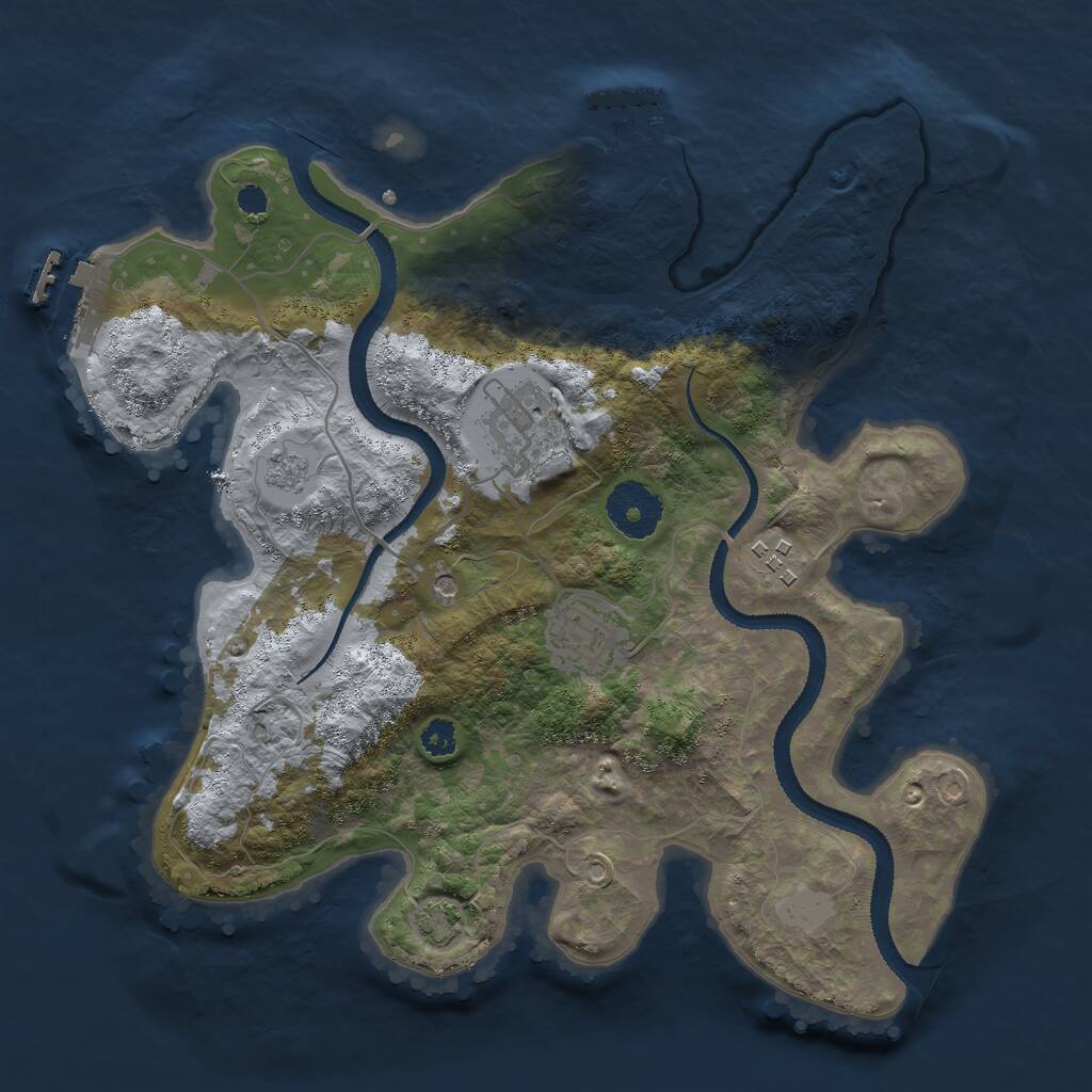 Rust Map: Procedural Map, Size: 3000, Seed: 31106, 9 Monuments