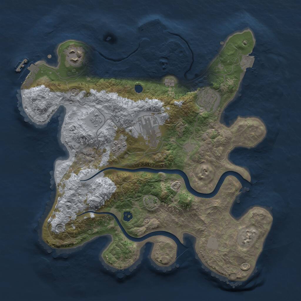 Rust Map: Procedural Map, Size: 3000, Seed: 31106, 10 Monuments