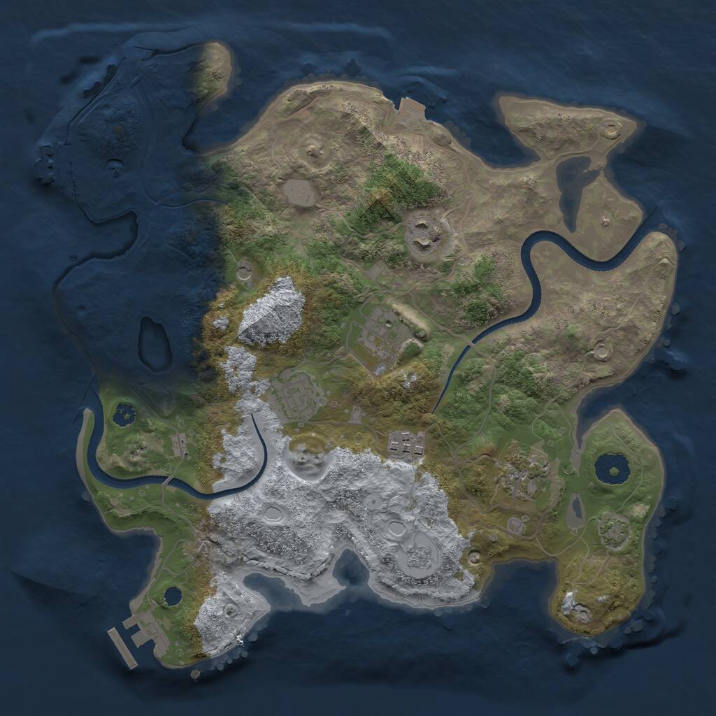 Rust Map: Procedural Map, Size: 3200, Seed: 258711662, 11 Monuments