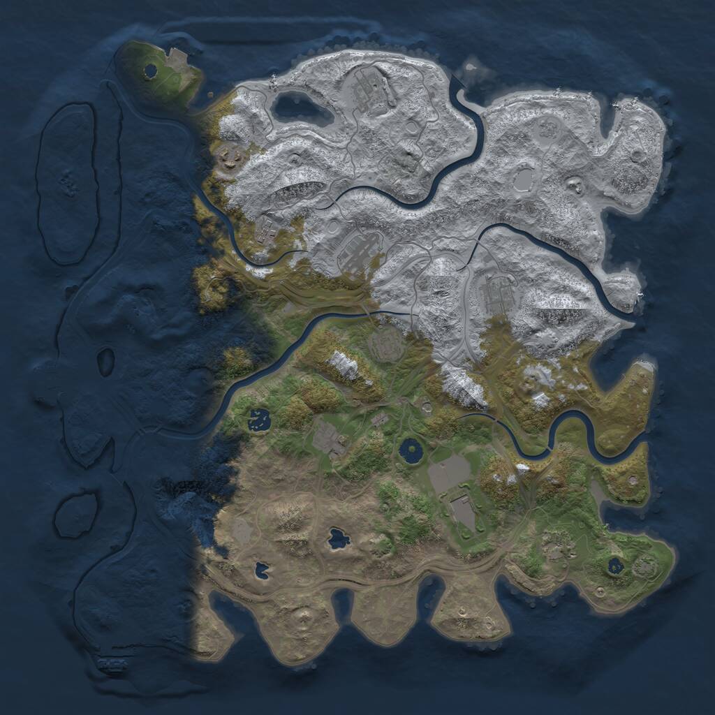 Rust Map: Procedural Map, Size: 4500, Seed: 277641686, 16 Monuments