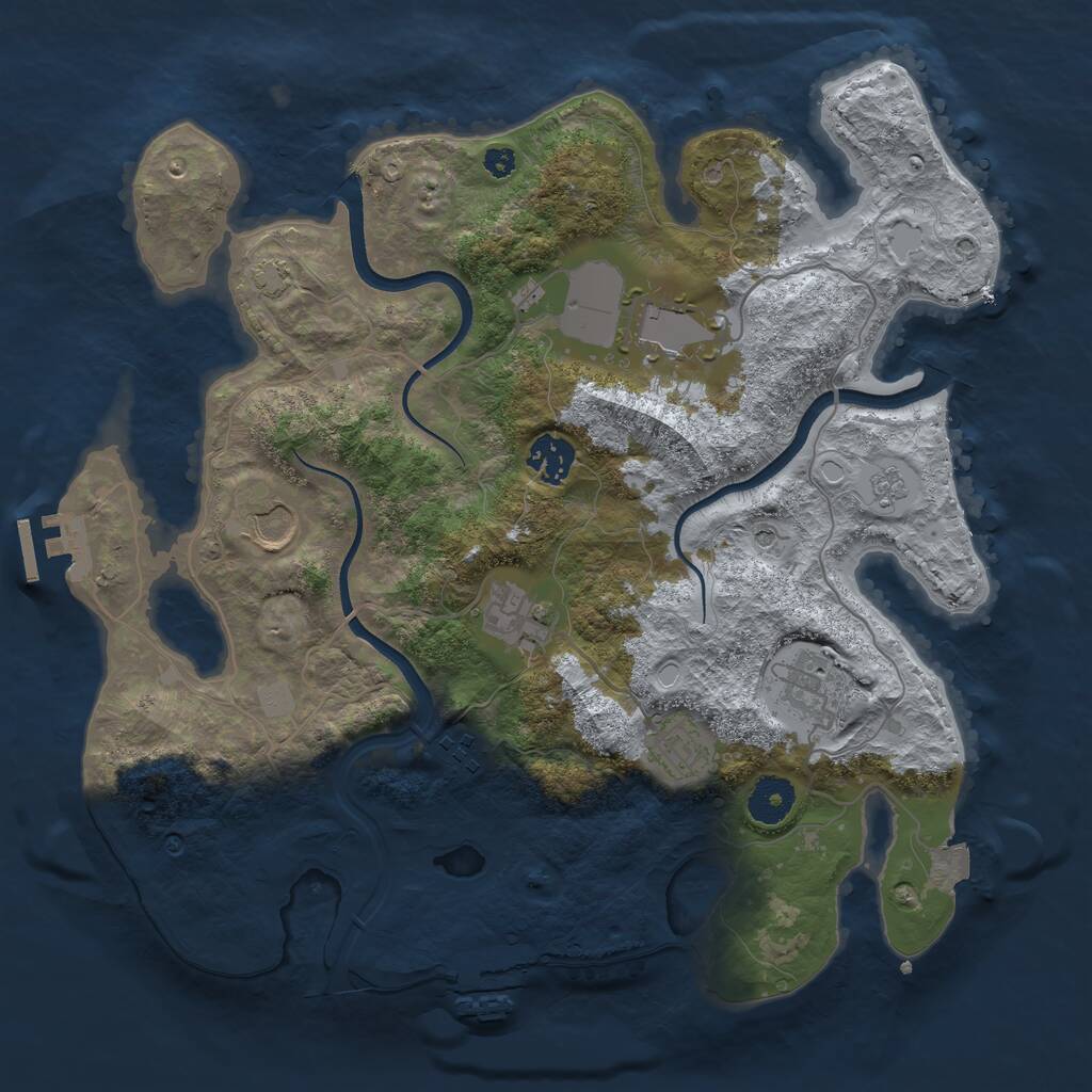 Rust Map: Procedural Map, Size: 3500, Seed: 756491256, 13 Monuments